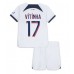 Günstige Paris Saint-Germain Vitinha Ferreira #17 Babykleidung Auswärts Fussballtrikot Kinder 2023-24 Kurzarm (+ kurze hosen)